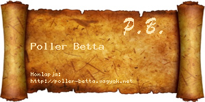Poller Betta névjegykártya